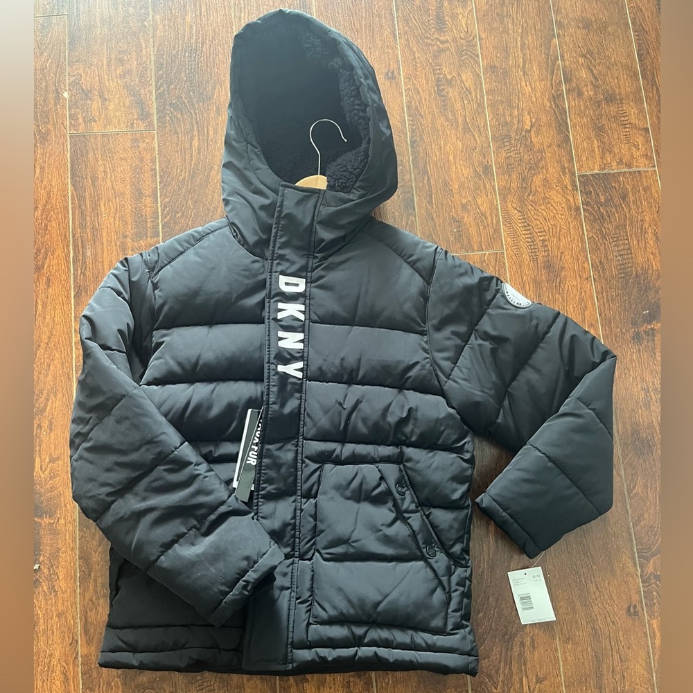 Boys Black DKNY Down Coat Size 10-12